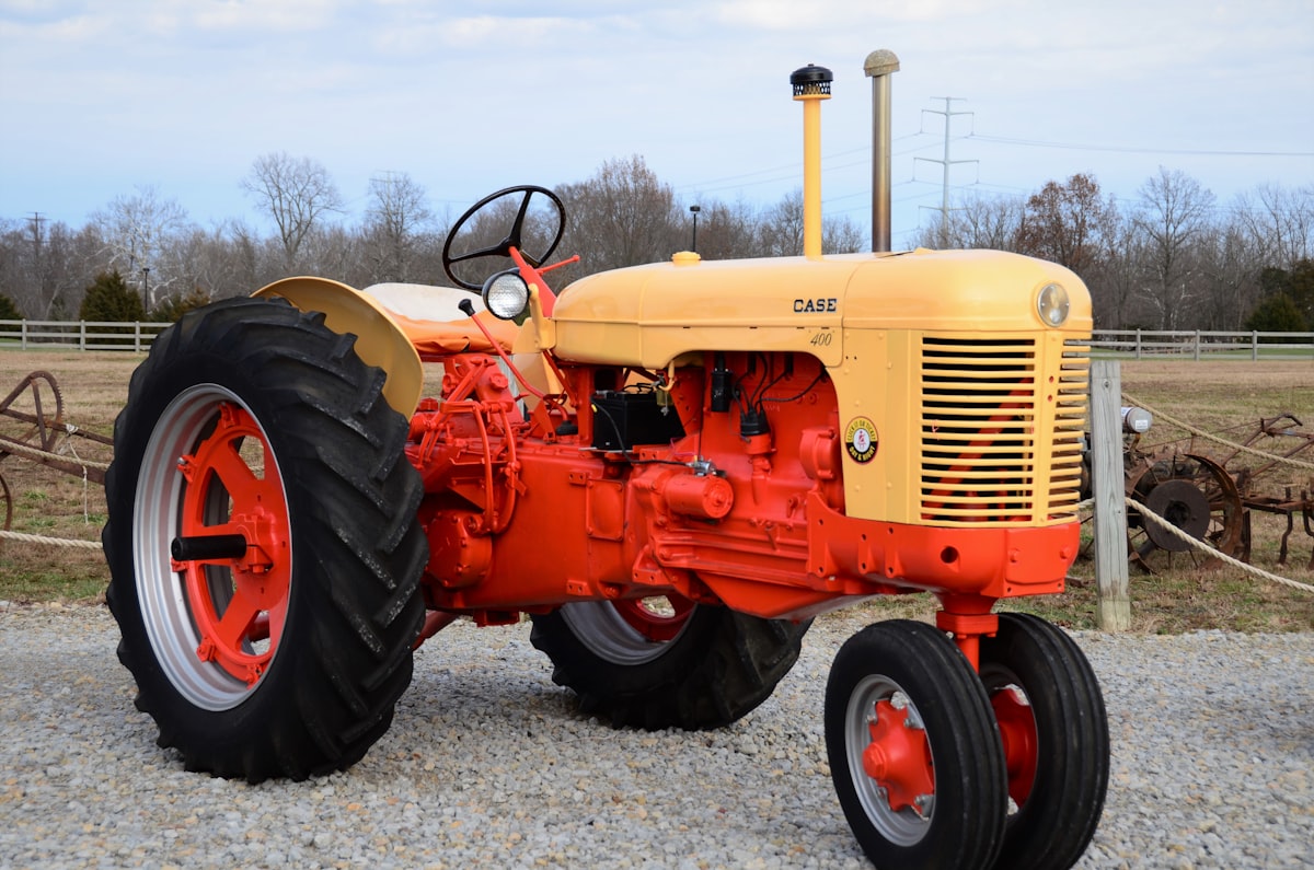 Classic farm tractor serviced by the shop